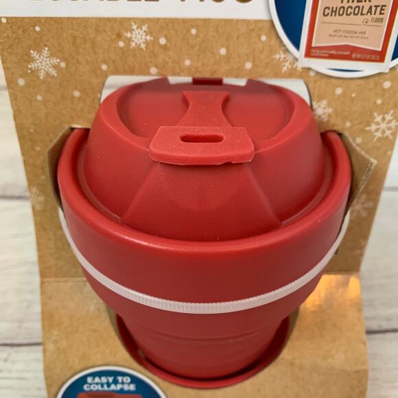 CandyRific Red Collapsible Reusable Silicone Mug 12oz - Picture 4 of 11